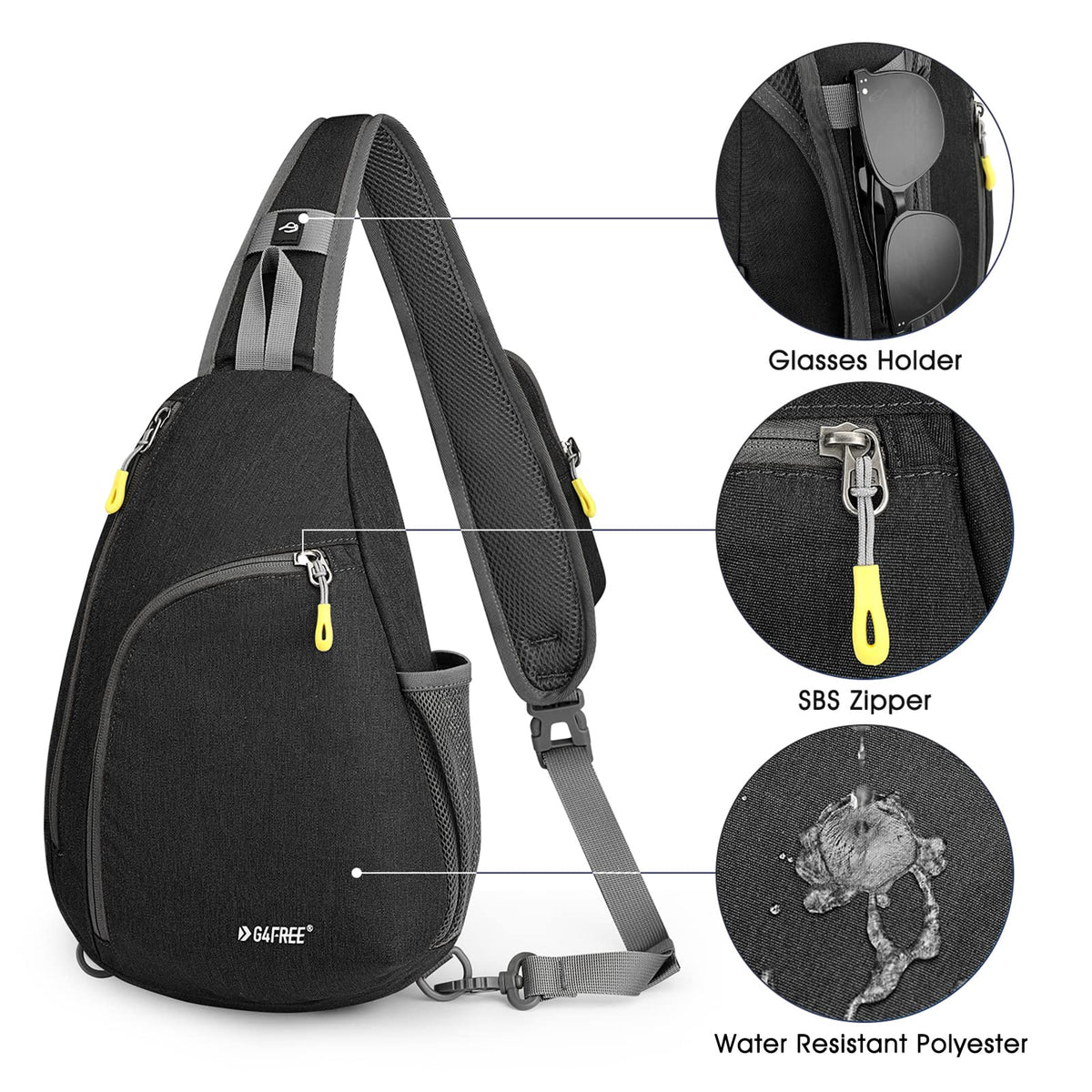 G4Free - G4Free RFID Sling Bag Crossbody Backpack -D02V708F-D02V708E-D02V708H-D02V708J-D02V708L