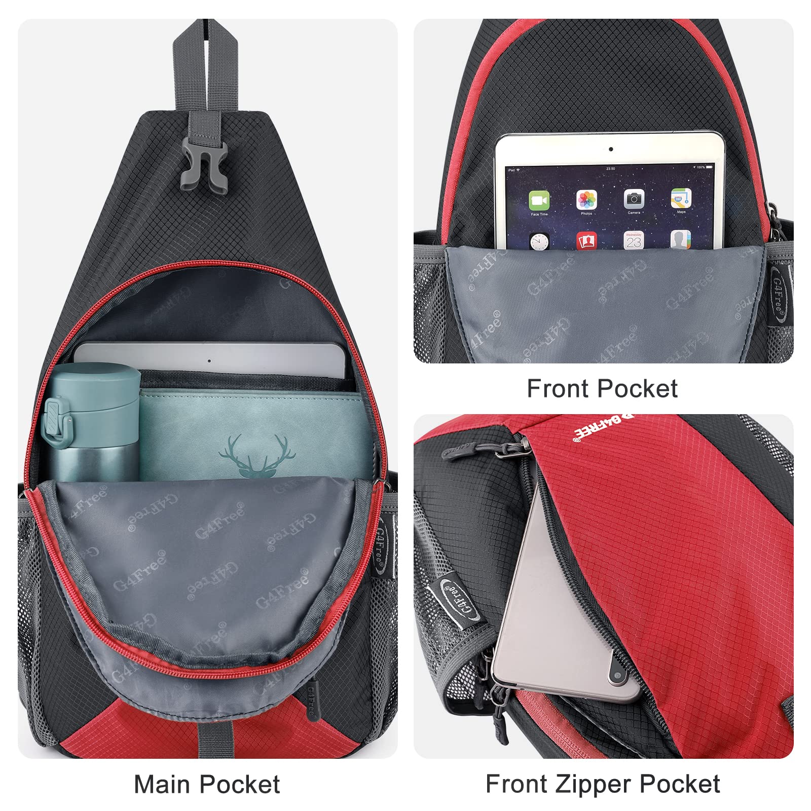 G4Free - G4Free RFID Sling Bag Crossbody Sling Backpack -TN22B092A-TN22B092B-TN22B092C-TN22B092D-TN22B092E