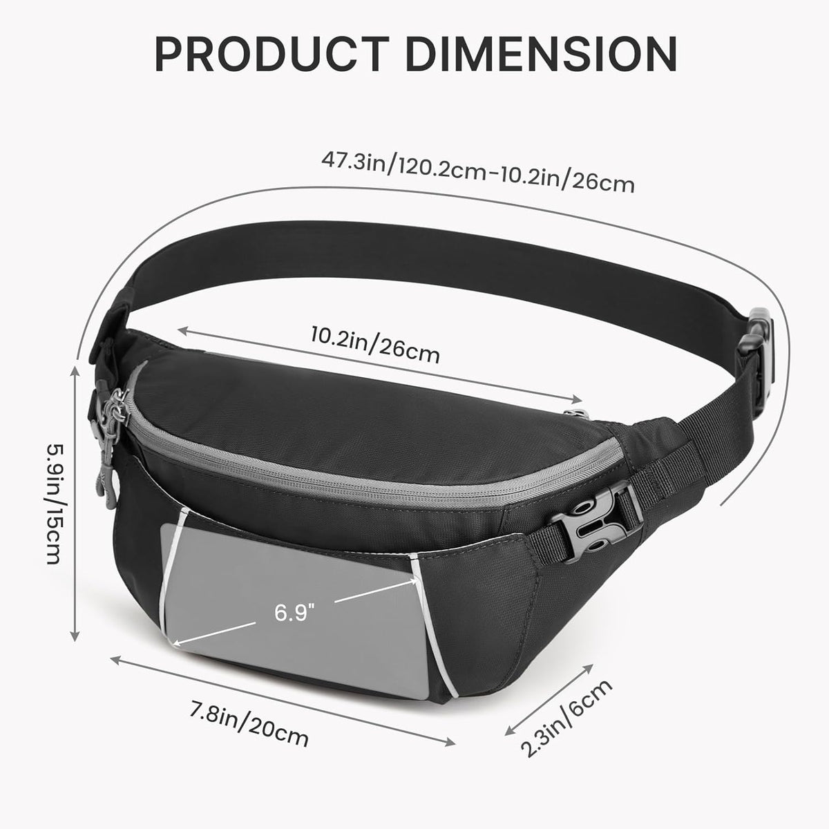 G4Free - G4Free Recycled Fanny for Men Anti-Theft Crossbody Belt Bag with RFID -TN25B549A-TN25B549B