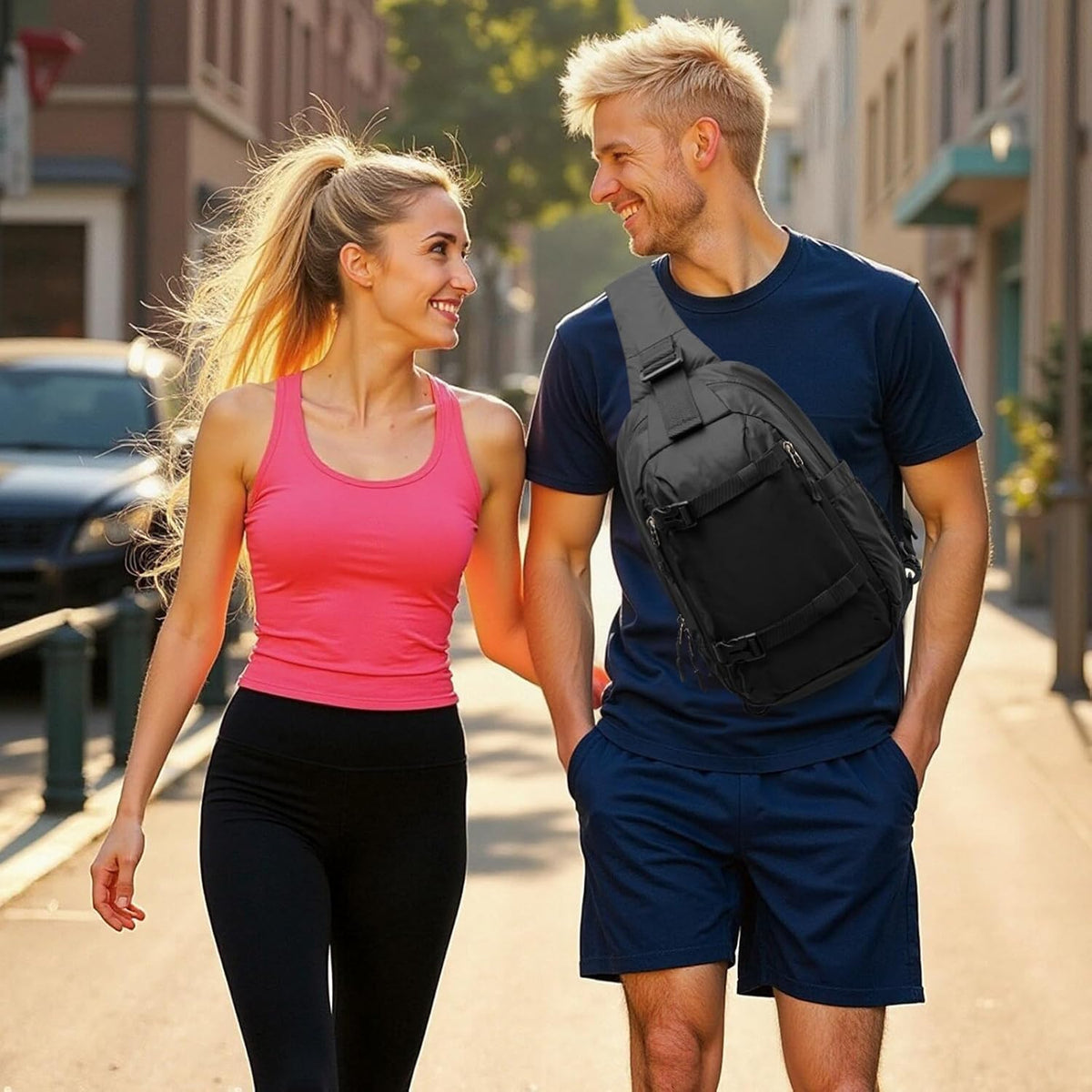 G4Free - G4Free Recycled Sling Bag for Men Travel Anti-Theft Crossbody with RFID Blocking -TN25B548A-TN25B548B-TN25B548C