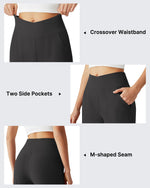G4Free - G4Free Ribbed 29" Inseam V Waistband Ankle Pants with Pockets -GF26J780A001A-S-GF26J780A001B-M-GF26J780A001C-L-GF26J780A001D-XL-GF26J780A001E-XXL