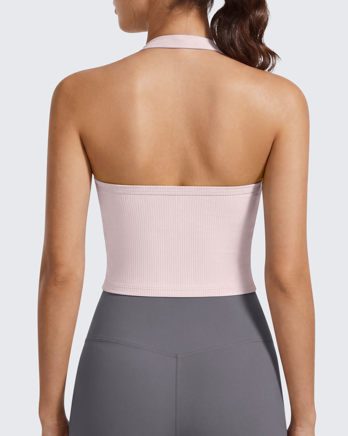 G4Free - G4Free Ribbed Backless Halter Crop Cami -GF26L983A001F-XS-GF26L983A001A-S-GF26L983A001B-M-GF26L983A001C-L-GF26L983A001D-XL