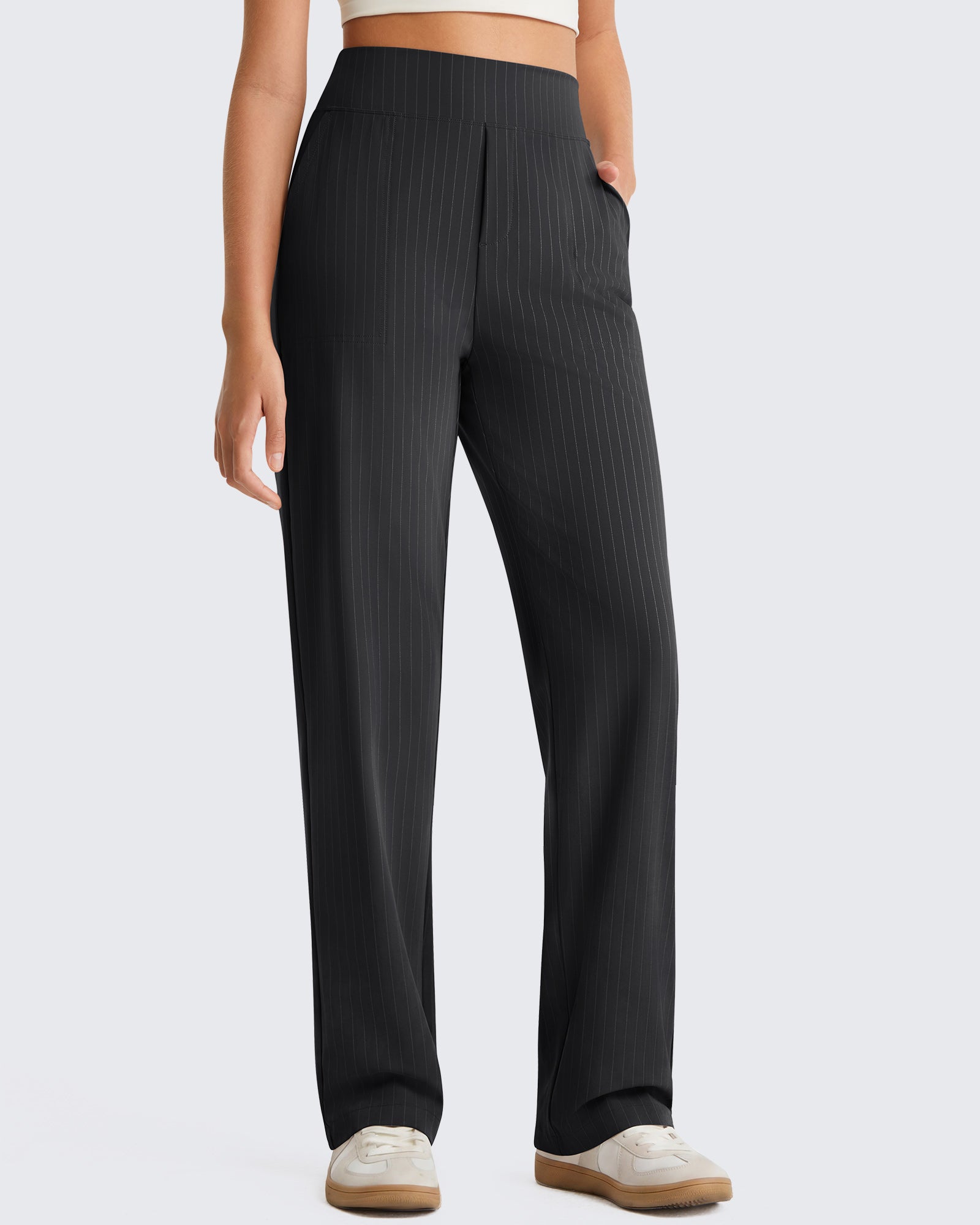 G4Free - G4Free ShiftReady Pinstripe Work Pants with Pockets Straight Leg -GF26D987LJA001A-S-GF26D987LJA001B-M-GF26D987LJA001C-L-GF26D987LJA001D-XL-GF26D987LJA001E-XXL