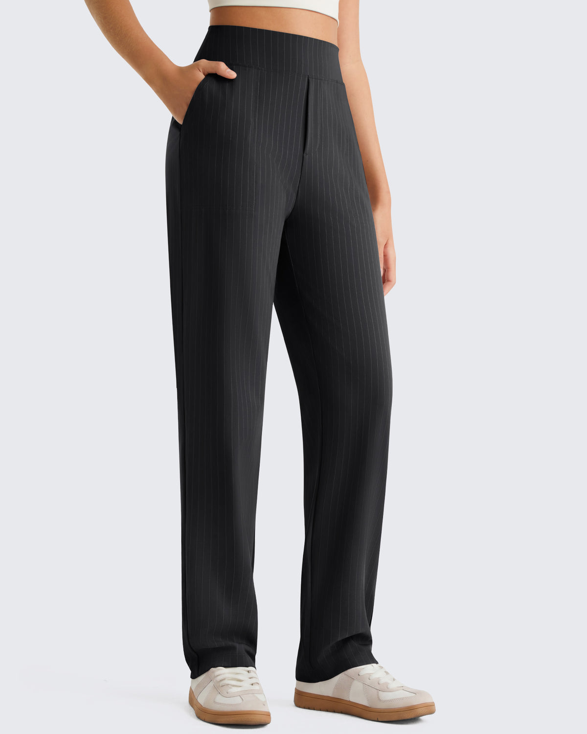 G4Free - G4Free ShiftReady Pinstripe Work Pants with Pockets Straight Leg -GF26D987LJA001A-S-GF26D987LJA001B-M-GF26D987LJA001C-L-GF26D987LJA001D-XL-GF26D987LJA001E-XXL