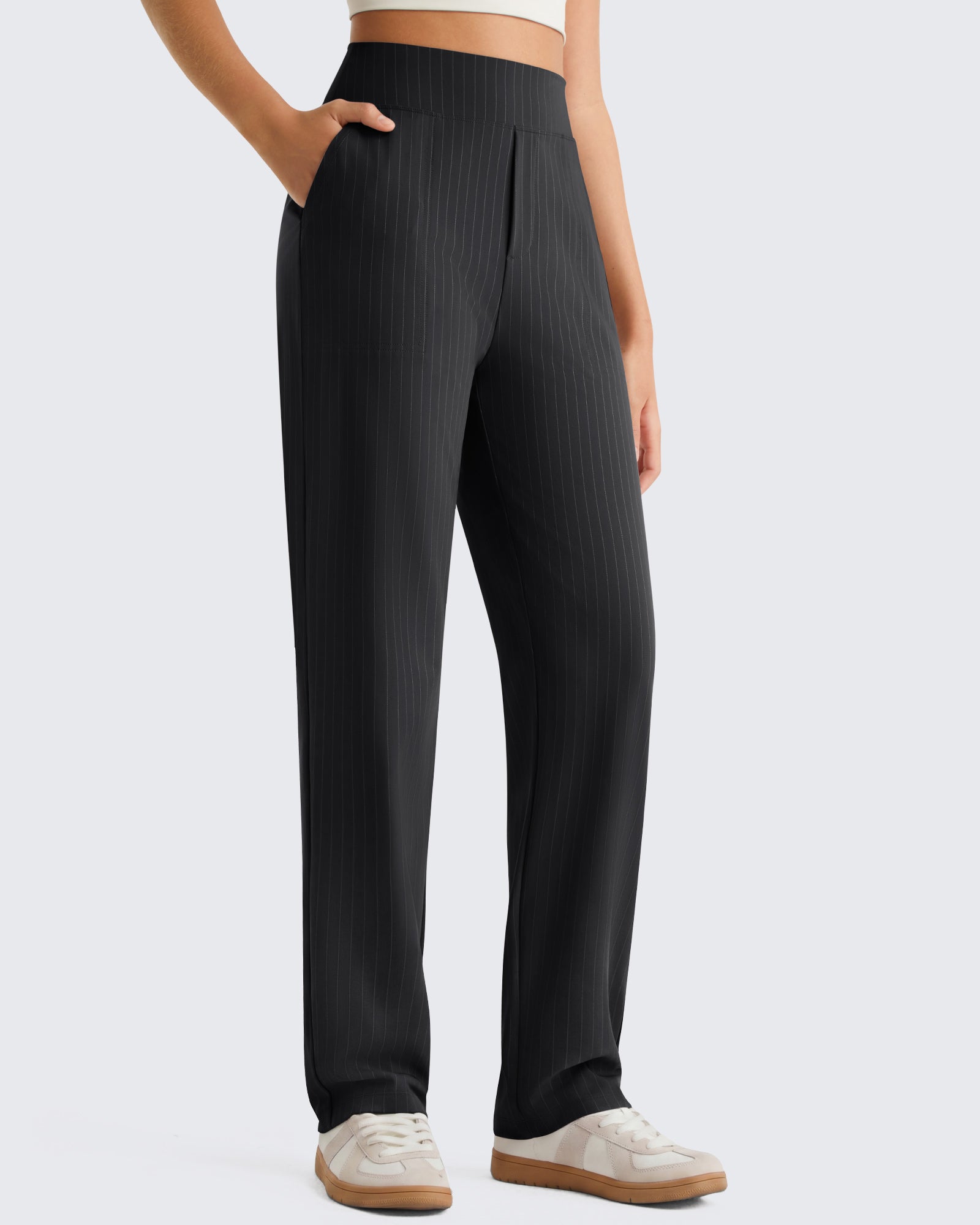 G4Free - G4Free ShiftReady Pinstripe Work Pants with Pockets Straight Leg -GF26D987LJA001A-S-GF26D987LJA001B-M-GF26D987LJA001C-L-GF26D987LJA001D-XL-GF26D987LJA001E-XXL