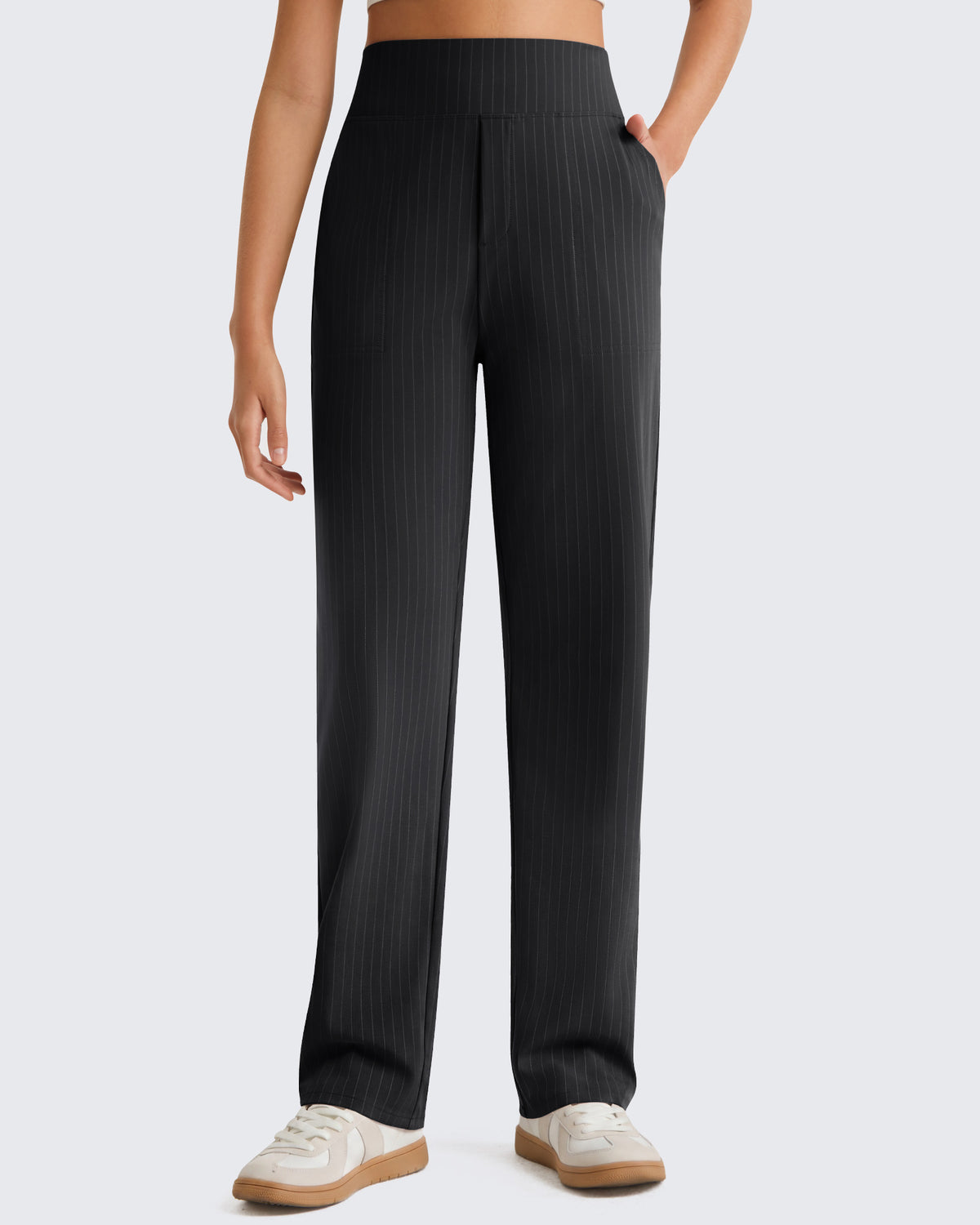 G4Free - G4Free ShiftReady Pinstripe Work Pants with Pockets Straight Leg -GF26D987LJA001A-S-GF26D987LJA001B-M-GF26D987LJA001C-L-GF26D987LJA001D-XL-GF26D987LJA001E-XXL