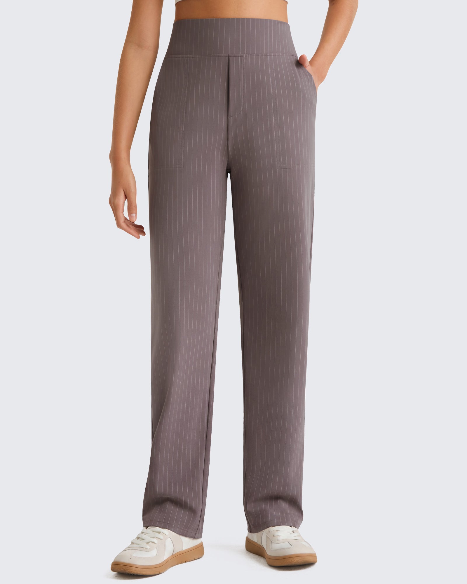 G4Free - G4Free ShiftReady Pinstripe Work Pants with Pockets Straight Leg -GF26D987LJA001A-S-GF26D987LJA001B-M-GF26D987LJA001C-L-GF26D987LJA001D-XL-GF26D987LJA001E-XXL