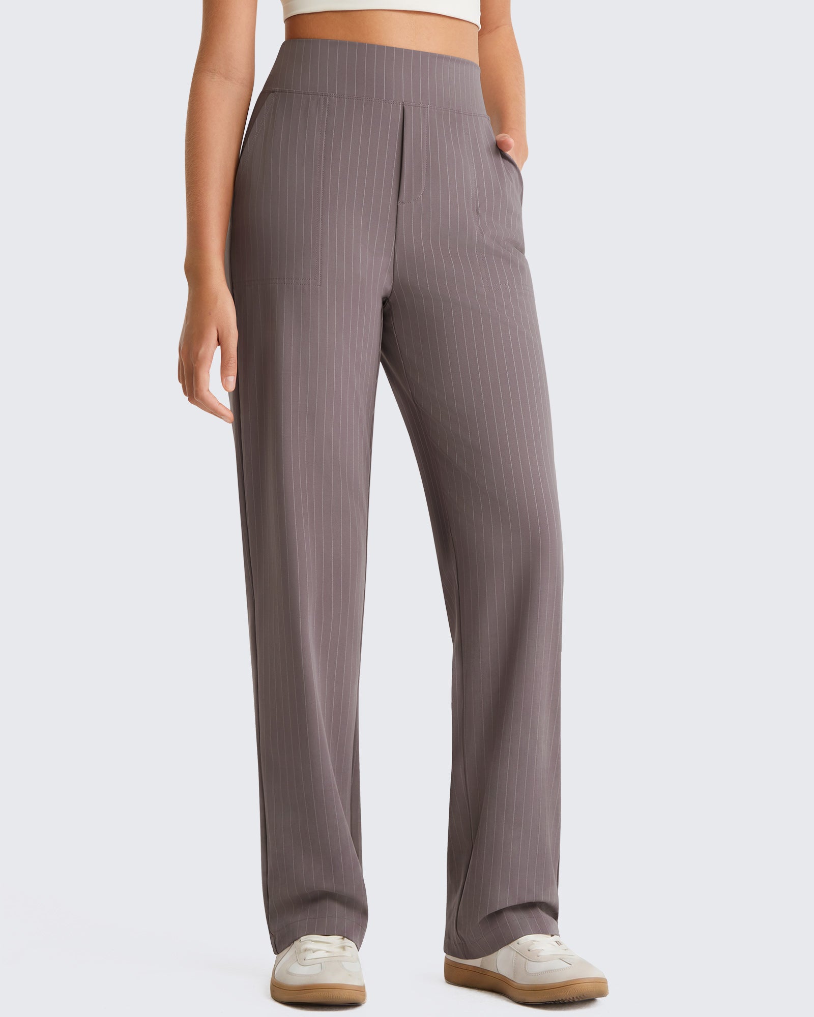 G4Free - G4Free ShiftReady Pinstripe Work Pants with Pockets Straight Leg -GF26D987LJA001A-S-GF26D987LJA001B-M-GF26D987LJA001C-L-GF26D987LJA001D-XL-GF26D987LJA001E-XXL