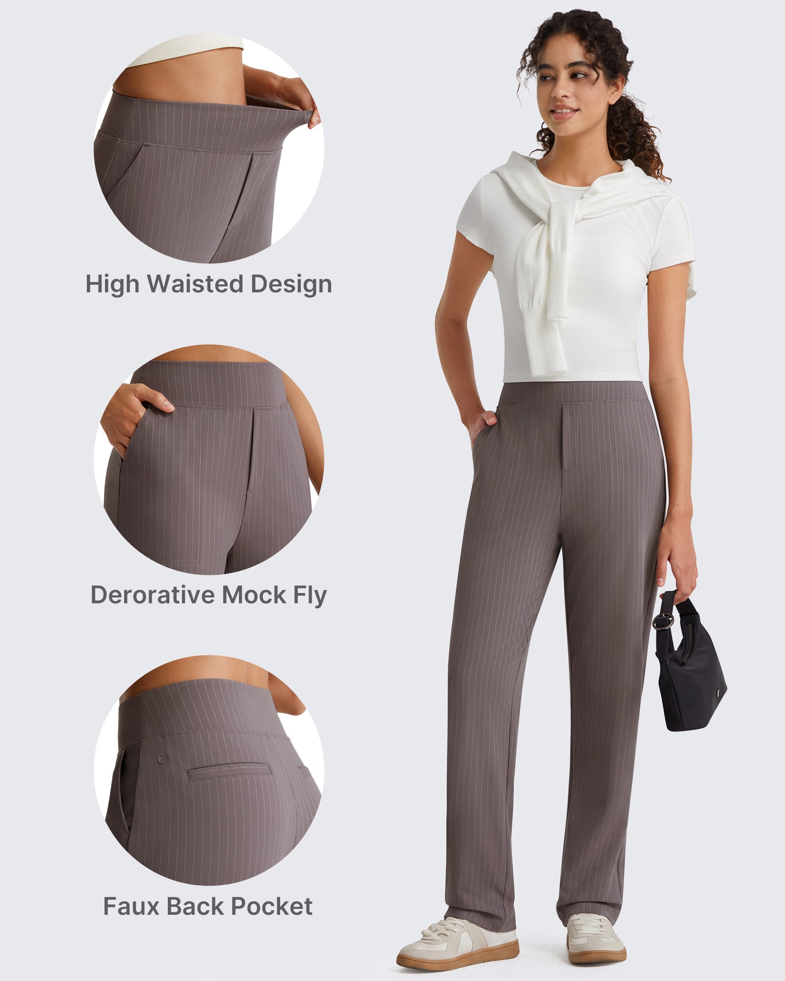 G4Free - G4Free ShiftReady Pinstripe Work Pants with Pockets Straight Leg -GF26D987LJA001A-S-GF26D987LJA001B-M-GF26D987LJA001C-L-GF26D987LJA001D-XL-GF26D987LJA001E-XXL
