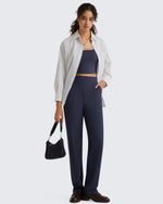 G4Free - G4Free ShiftReady Pinstripe Work Pants with Pockets Straight Leg -GF26D987LJA001A-S-GF26D987LJA001B-M-GF26D987LJA001C-L-GF26D987LJA001D-XL-GF26D987LJA001E-XXL