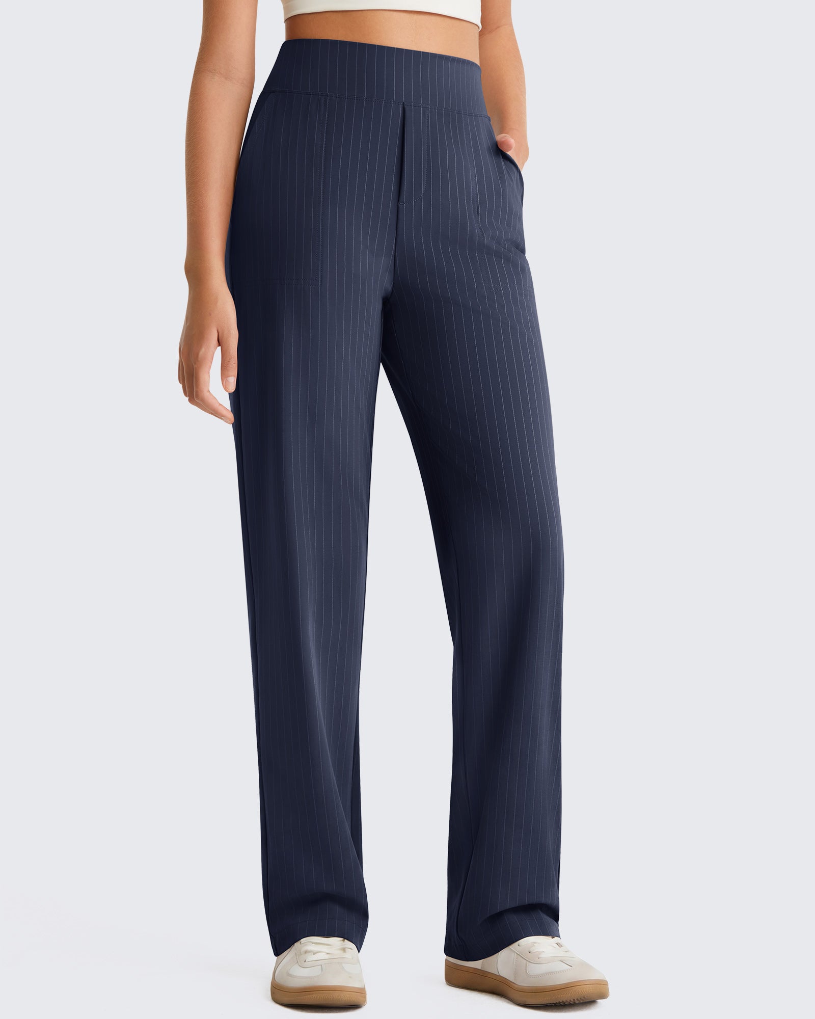 G4Free - G4Free ShiftReady Pinstripe Work Pants with Pockets Straight Leg -GF26D987LJA001A-S-GF26D987LJA001B-M-GF26D987LJA001C-L-GF26D987LJA001D-XL-GF26D987LJA001E-XXL