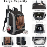 G4Free - G4Free Shoe Compartment Baseball Large Bat Backpack with Fence Hook -TN24B366B-TN24B366D-TN24B366A