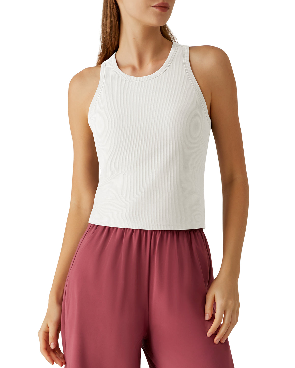 G4Free - G4Free Slim Fit Racerback Ribbed Tank -GF26L823A001F-XS