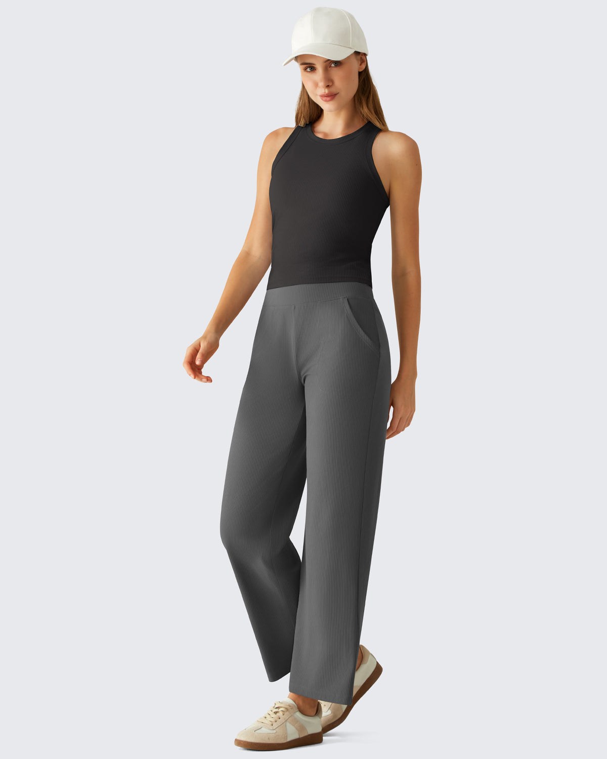 G4Free - G4Free Slim Fit Racerback Ribbed Tank -GF26L823A001F-XS-GF26L823A001A-S-GF26L823A001B-M-GF26L823A001C-L-GF26L823A001D-XL