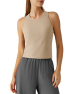 G4Free - G4Free Slim Fit Racerback Ribbed Tank -GF26L823A001F-XS-GF26L823A001A-S-GF26L823A001B-M-GF26L823A001C-L-GF26L823A001D-XL