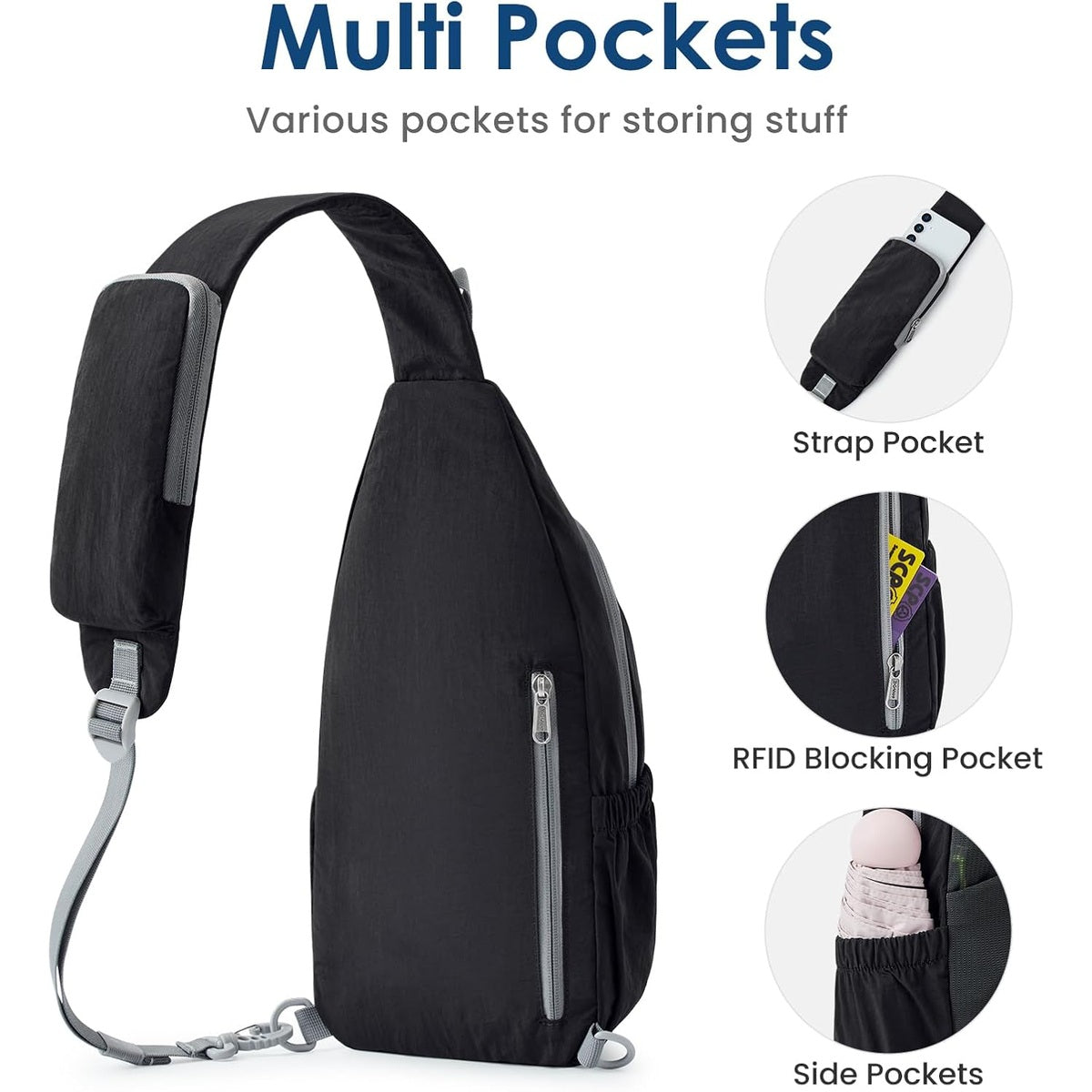 G4Free - G4Free Sling Bag Casual Chest Shoulder Handbag Crossbody Backpack -TN24B457B-TN24B457A