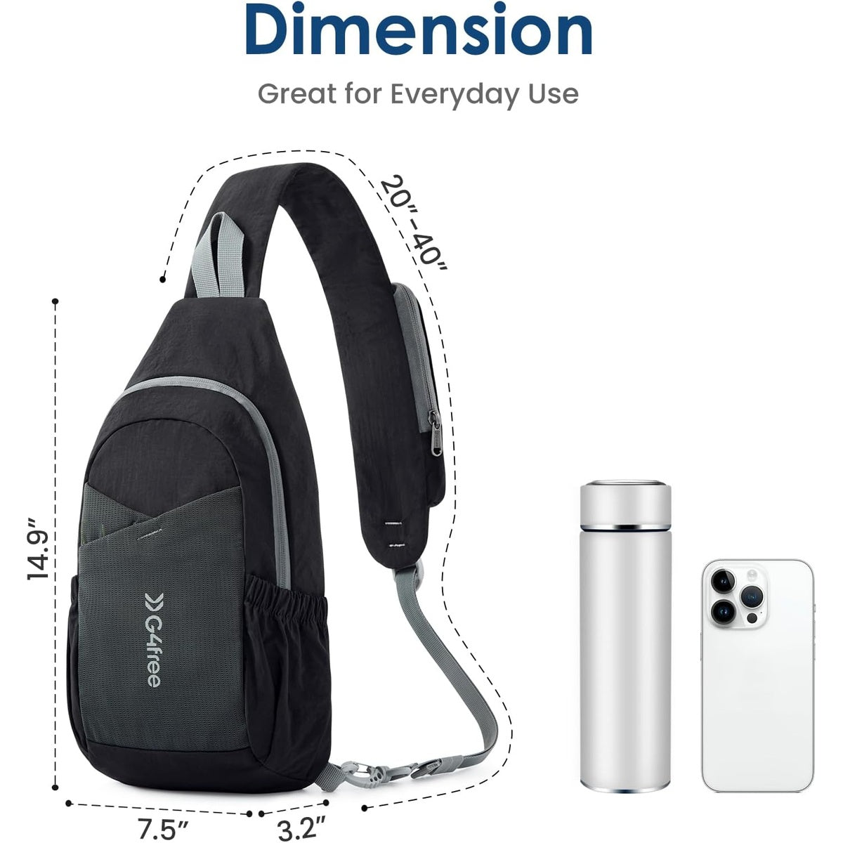 G4Free - G4Free Sling Bag Casual Chest Shoulder Handbag Crossbody Backpack -TN24B457B-TN24B457A