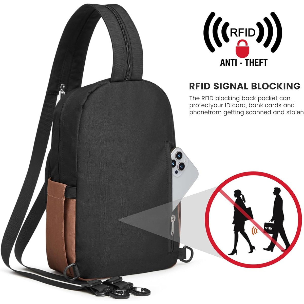 G4Free - G4Free Sling Bag Crossbody Backpack Small Convertible Crossbody Bag Sling Backpack for Travel with RFID Pocket -TN25B565B-TN25B565C-TN25B565A