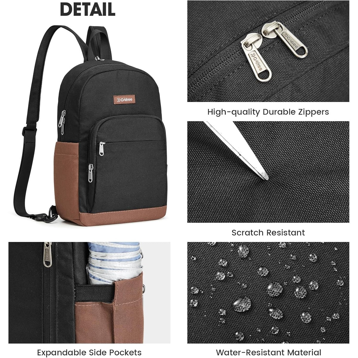 G4Free - G4Free Sling Bag Crossbody Backpack Small Convertible Crossbody Bag Sling Backpack for Travel with RFID Pocket -TN25B565B-TN25B565C-TN25B565A