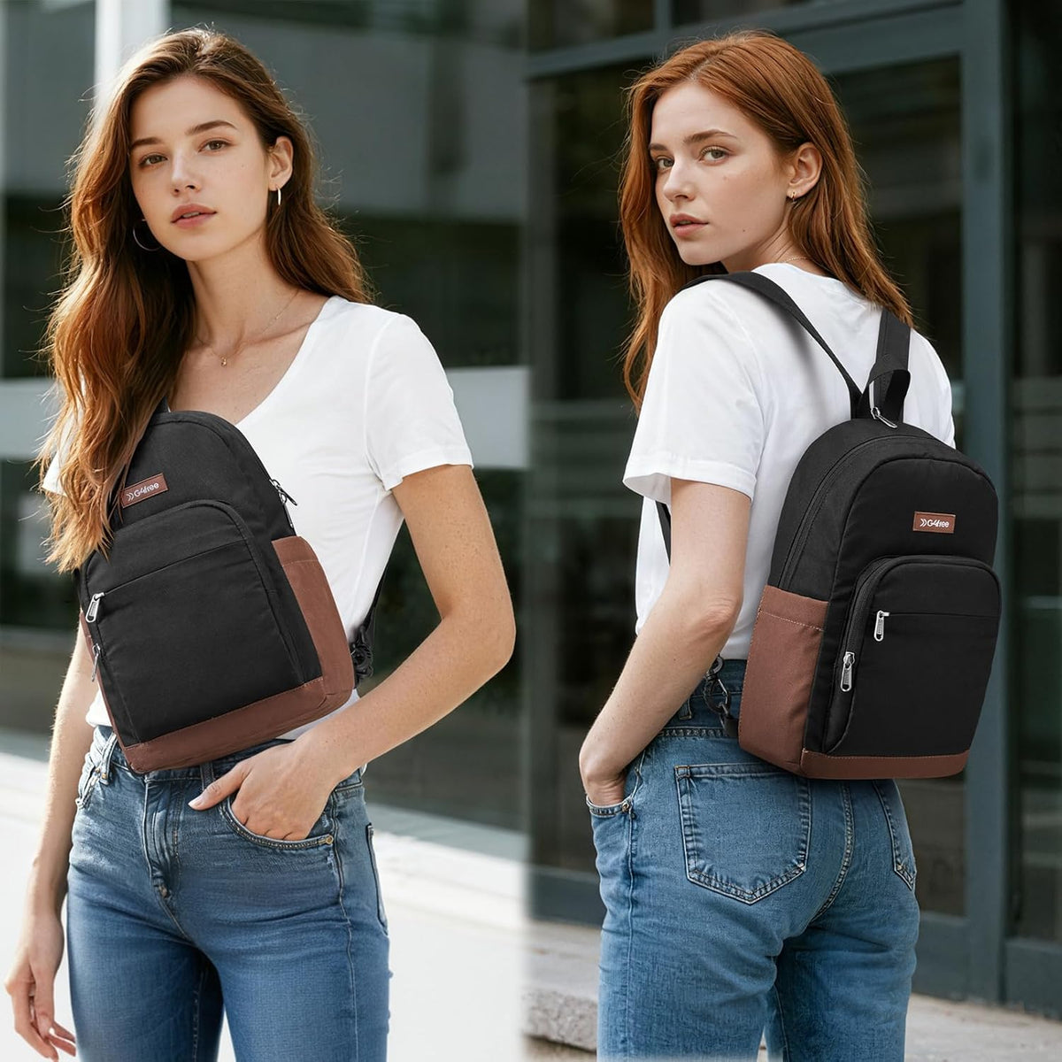 G4Free - G4Free Sling Bag Crossbody Backpack Small Convertible Crossbody Bag Sling Backpack for Travel with RFID Pocket -TN25B565B-TN25B565C-TN25B565A