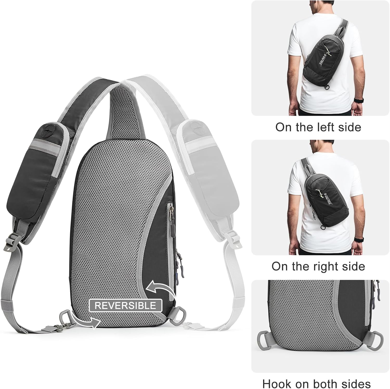 G4Free - G4Free Sling Bag RFID Blocking Lightweight Crossbody Backpack -TN23B245E-TN23B245C-TN23B245F-TN23B245G-TN23B245A