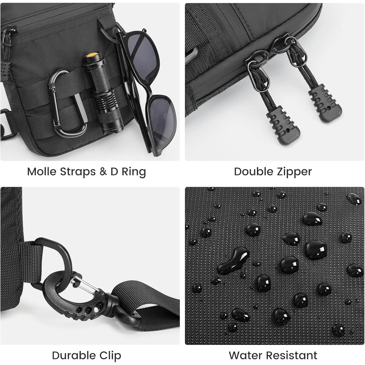 G4Free - G4Free Small Crossbody Sling Bag, Mini Tactical Chest Bag Waterproof EDC Shoulder Bag -TN25B508A-TN25B508B