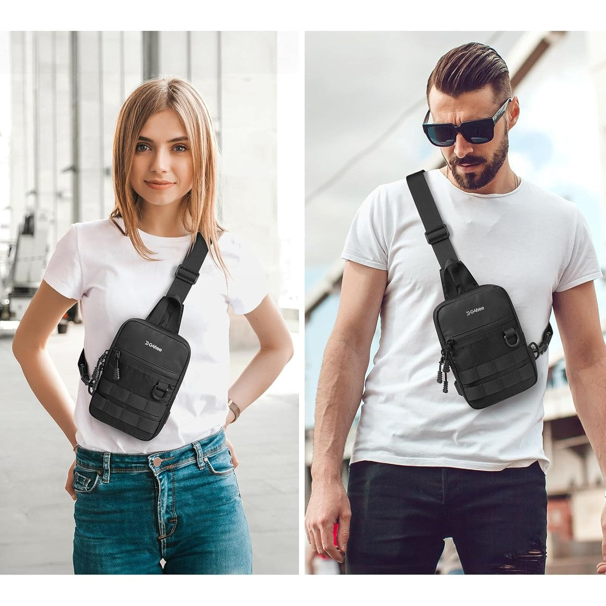 G4Free - G4Free Small Crossbody Sling Bag, Mini Tactical Chest Bag Waterproof EDC Shoulder Bag -TN25B508A-TN25B508B