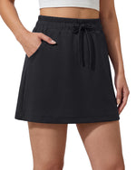 G4Free - G4Free Smoofit 16" Modal Soft A Line Sweat Skirt Elastic Drawstring with Pockets -GF26S966A001A-S-GF26S966A001B-M-GF26S966A001C-L-GF26S966A001D-XL-GF26S966A001F-XS
