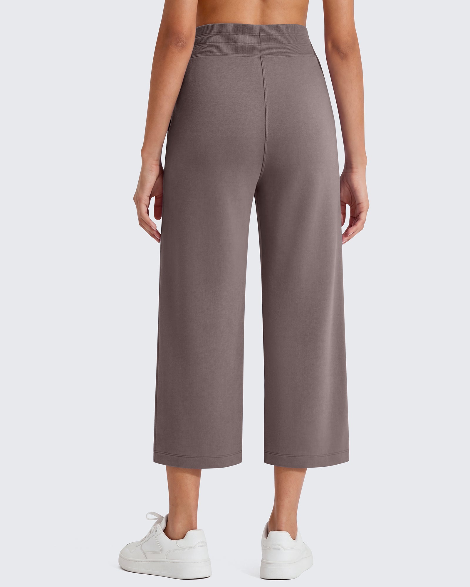 G4Free - G4Free Smoofit High Waisted Drawstring Wide Leg Capris with Pockets -GF26J982A001A-S-GF26J982A001B-M-GF26J982A001C-L-GF26J982A001D-XL-GF26J982A001E-XXL