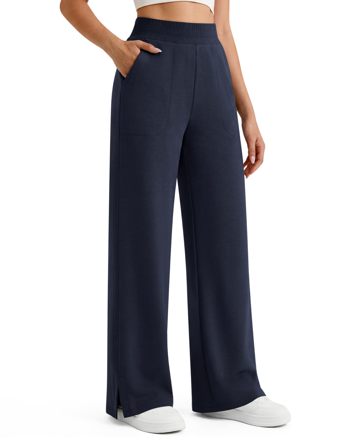 G4Free - G4Free Smoofit Modal Soft Sweatpants Ribbed Waist Side Slit with Pockets -GF26J1018A001A-S-GF26J1018A001B-M-GF26J1018A001C-L-GF26J1018A001D-XL-GF26J1018A001E-XXL
