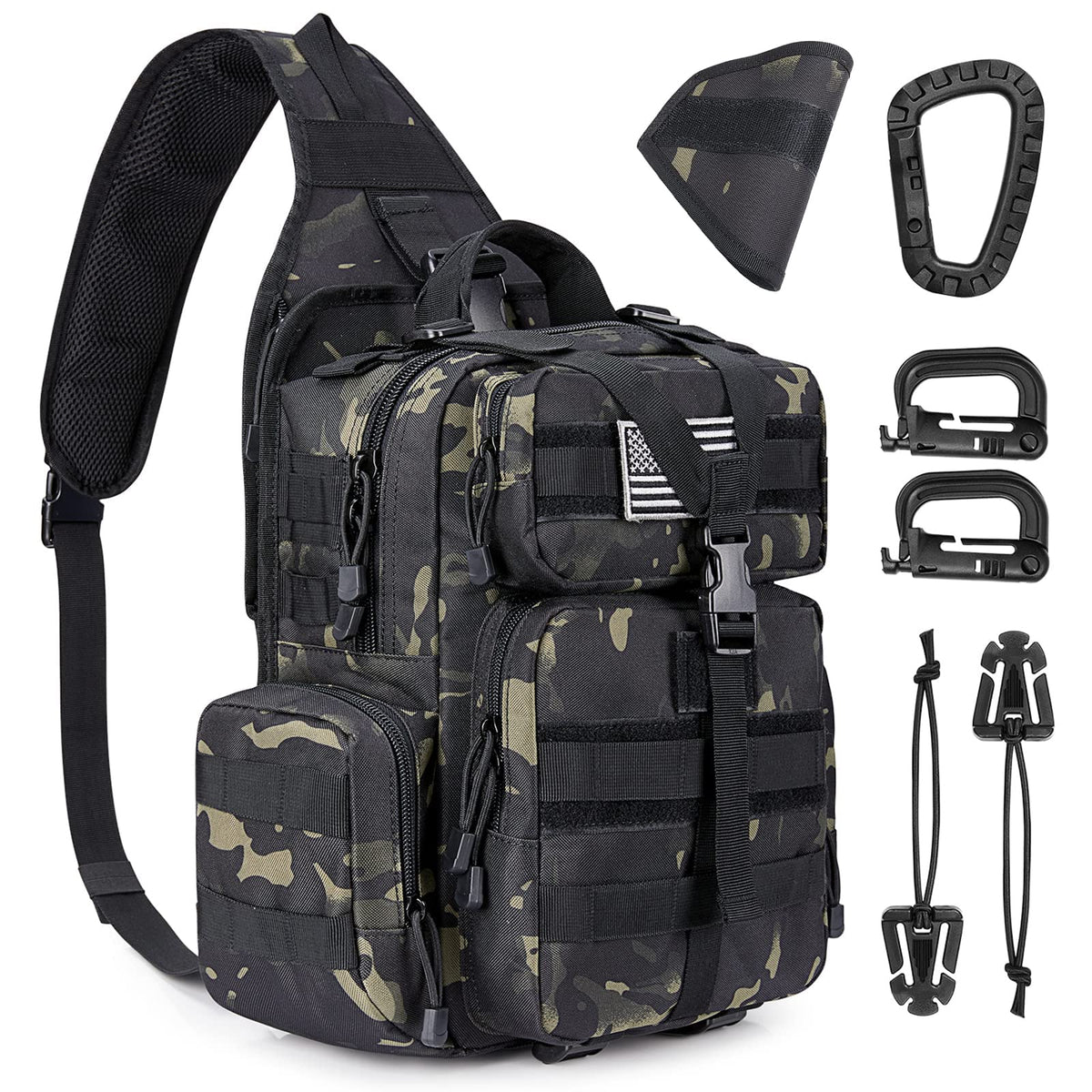 G4Free - G4Free Tactical EDC Sling Bag Backpack with Pistol Holster -D02V759D-D02V759A-D02V759F-D02V759B