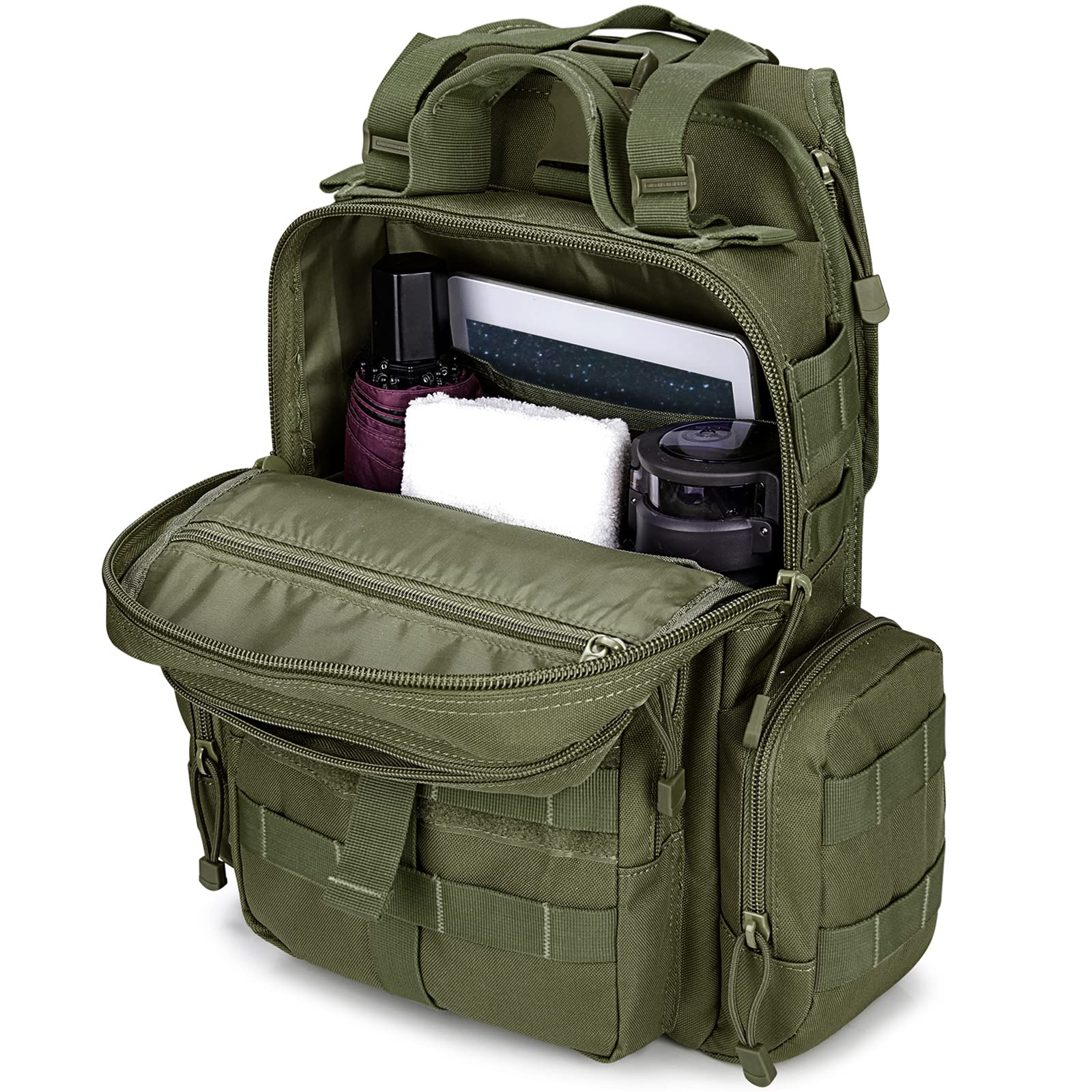 G4Free Tactische Sling Rugzak Grote Molle EDC Range Bag Pack Assault Militaire Schouder Rugzak Een Strap Dagrugzak, Zwart, M, Tactisch G4Free Tactische Sling Rugzak Grote Molle EDC Range Bag Pack Assault Militaire Schouder Rugzak Een Strap Dagrugzak, Zwart, M, Tactisch