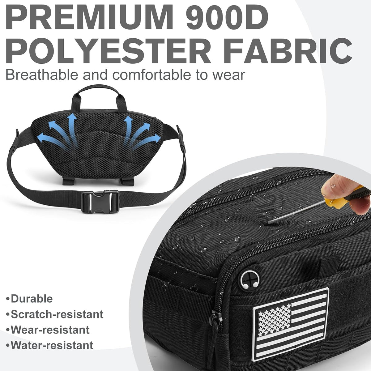 G4Free - G4Free Tactical Fanny Pack, Fashion Crossbody Bag Waist Packs -TN24B465B-TN24B465C-TN24B465A