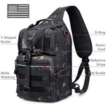G4Free - G4Free Tactical Sling Backpack Big Molle EDC Assault Range Bag Pack Military Style for Concealed Carry -D02V676A-D02V676C