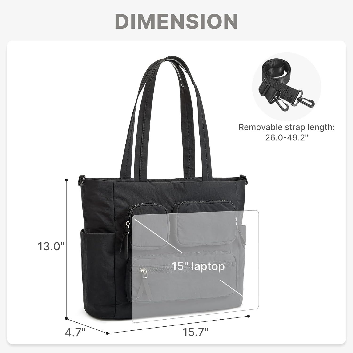 G4Free - G4Free Tote Bag, Lightweight Work Bag with 15" Laptop Pocket -TN25B533C-TN25B533A-TN25B533B