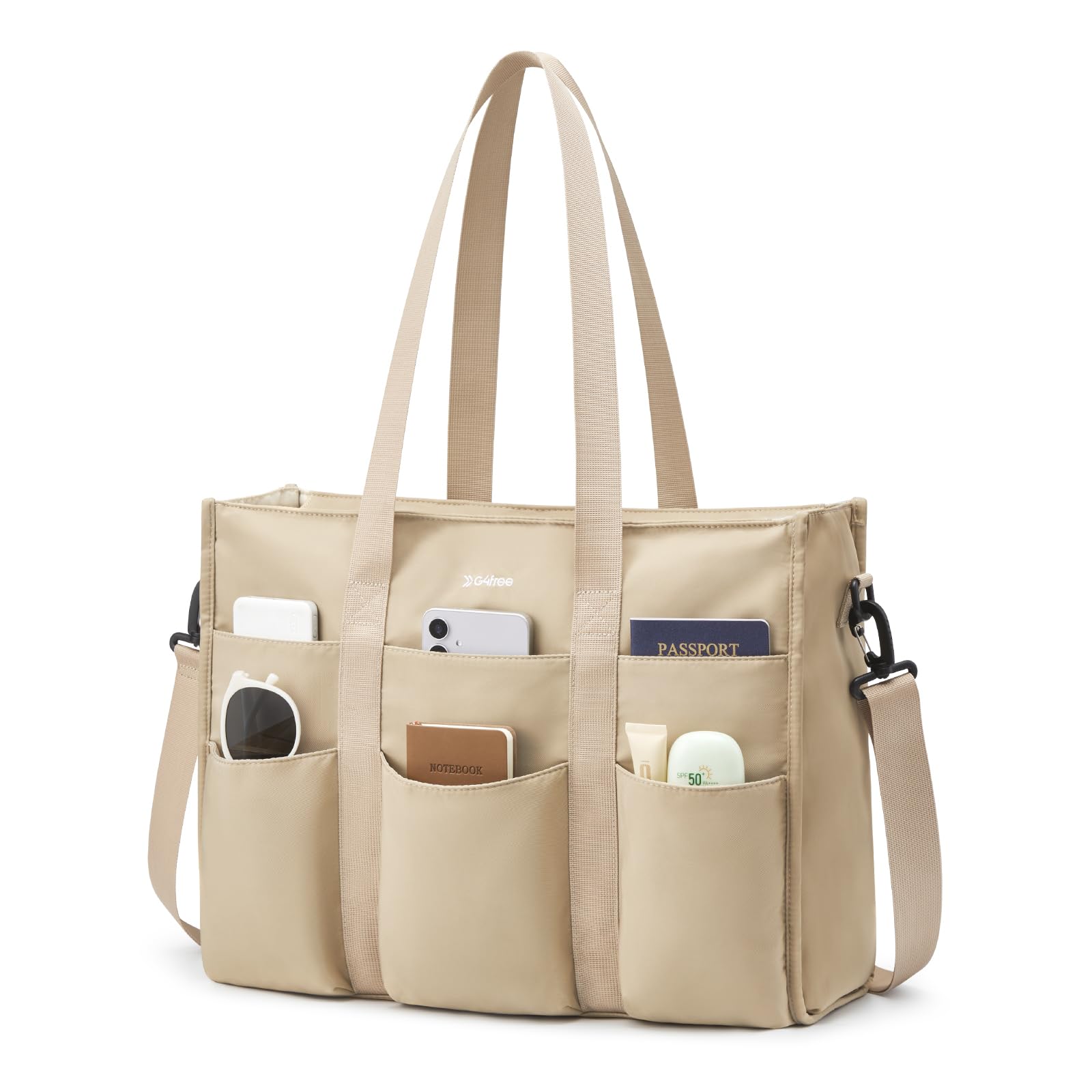 G4Free - G4Free Tote Bag, Multi-Compartment Large Capacity Work Bag with Zipper Top Handle, Shoulder Bag -TN24B476B-TN24B476A-TN24B476C