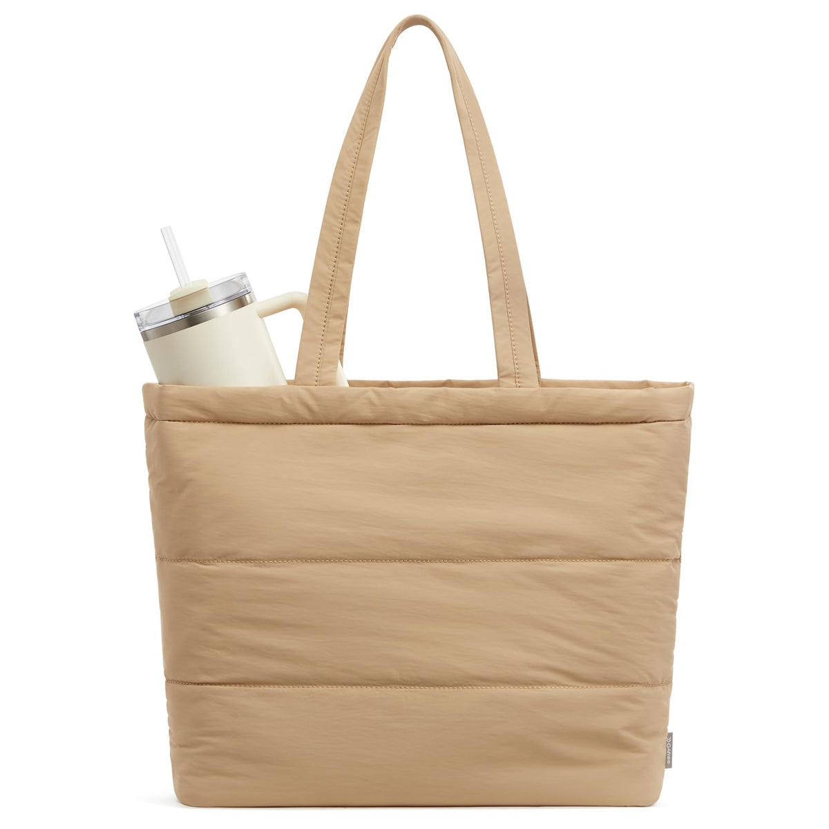 G4Free - G4Free Tote Bag, Puffer Casual Shoulder Bag with Cup Holder and Laptop Compartment -TN25B532B-TN25B532C-TN25B532A