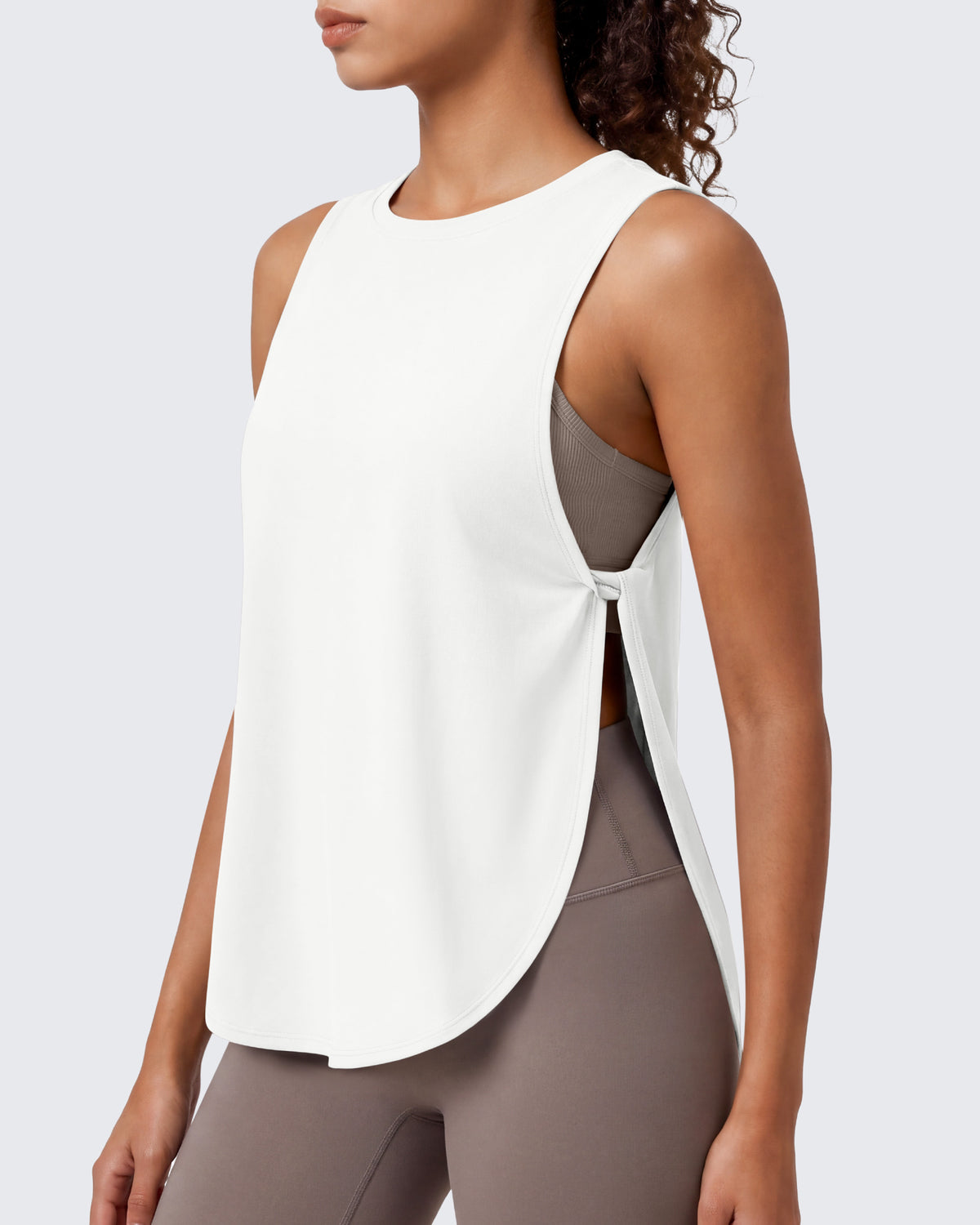 G4Free - G4Free UPF 50+ High Neck Loose Fit Side Slit Muscle Tank -GF26L990A001A-S-GF26L990A001B-M-GF26L990A001C-L-GF26L990A001D-XL-GF26L990A001E-XXL