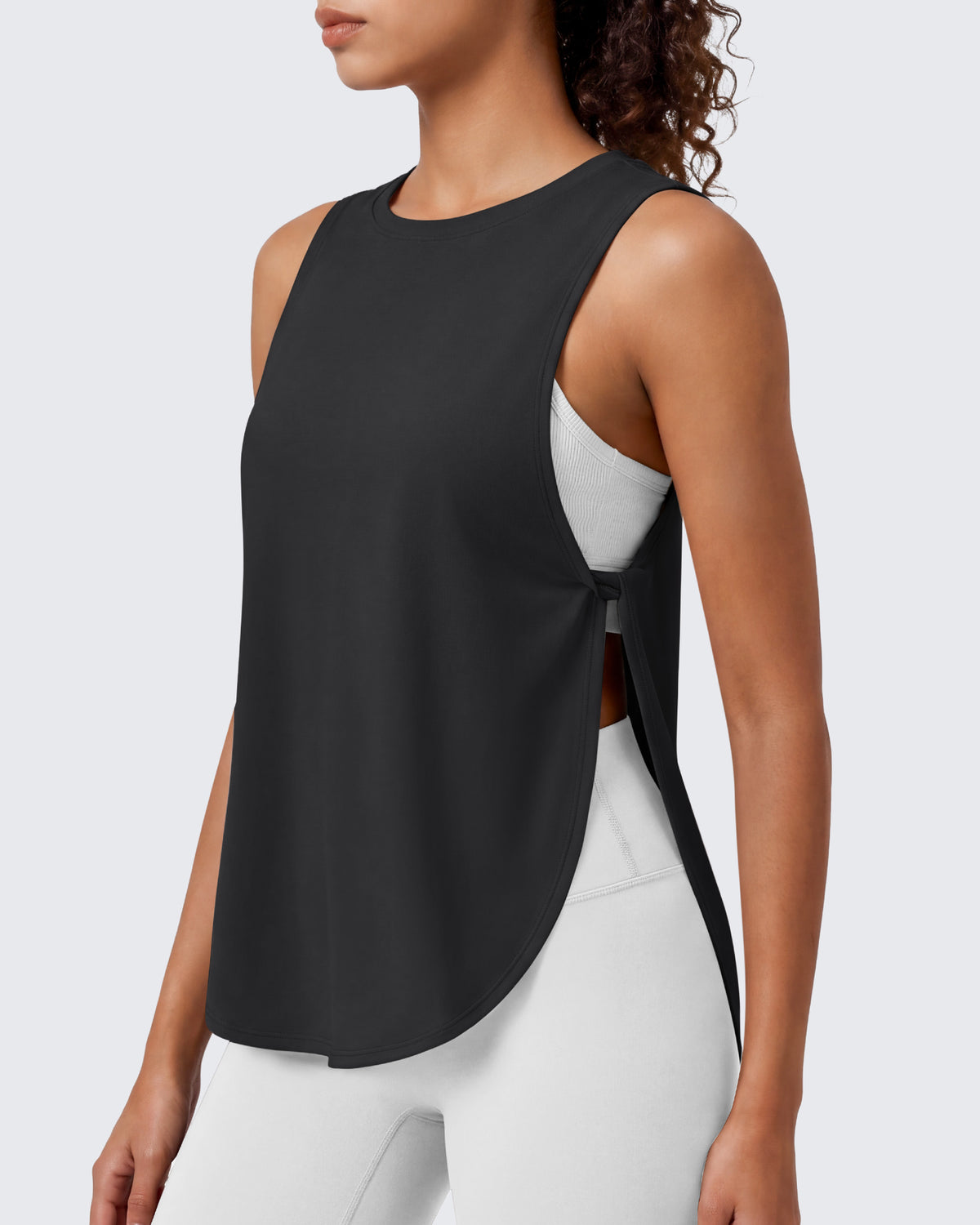 G4Free - G4Free UPF 50+ High Neck Loose Fit Side Slit Muscle Tank -GF26L990A001A-S-GF26L990A001B-M-GF26L990A001C-L-GF26L990A001D-XL-GF26L990A001E-XXL