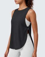 G4Free - G4Free UPF 50+ High Neck Loose Fit Side Slit Muscle Tank -GF26L990A001A-S-GF26L990A001B-M-GF26L990A001C-L-GF26L990A001D-XL-GF26L990A001E-XXL