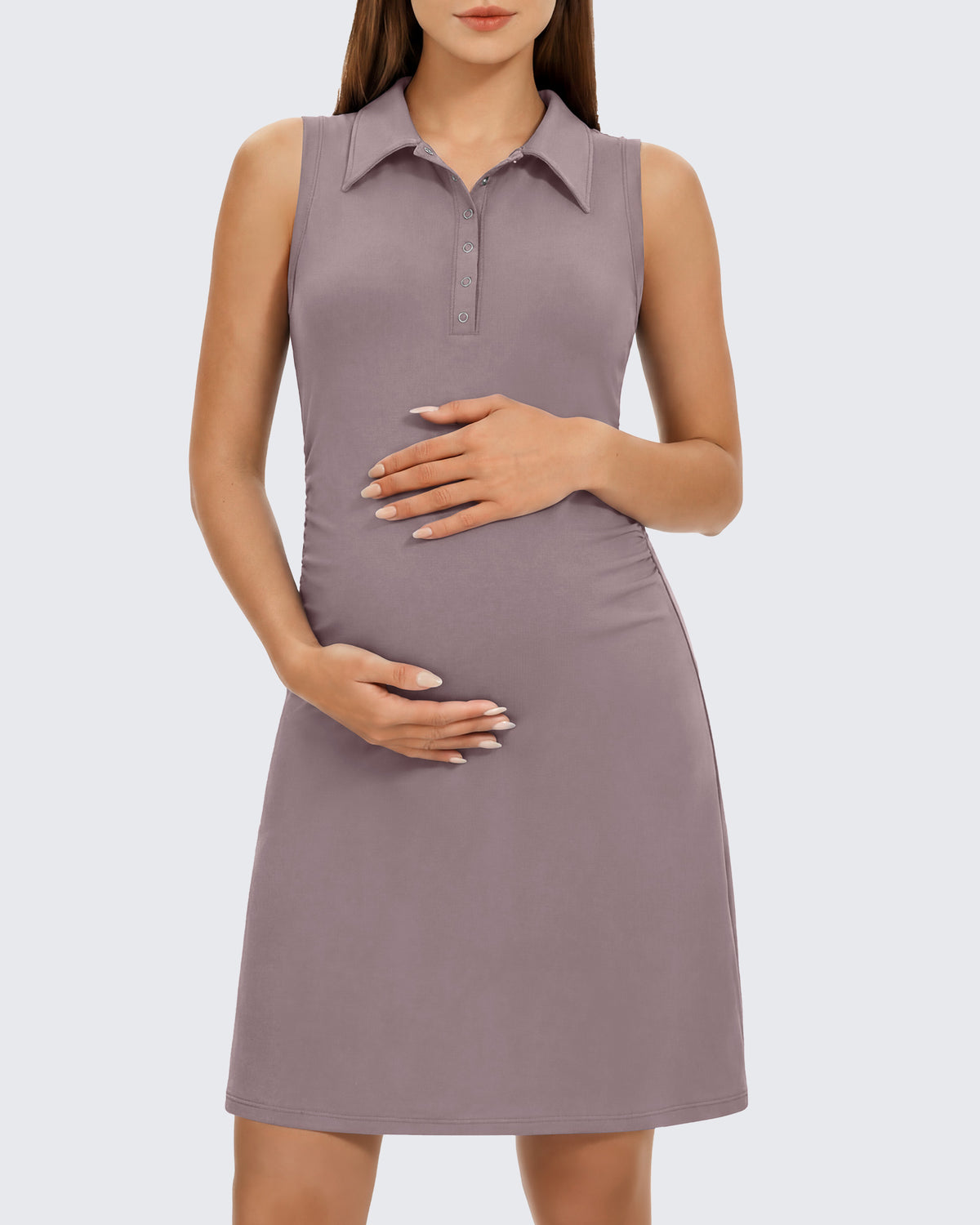 G4Free - G4Free UPF 50+ Maternity Tennis Dress – Button Front -GF26VY972A001A-S-GF26VY972A001B-M-GF26VY972A001C-L-GF26VY972A001D-XL-GF26VY972A001E-XXL