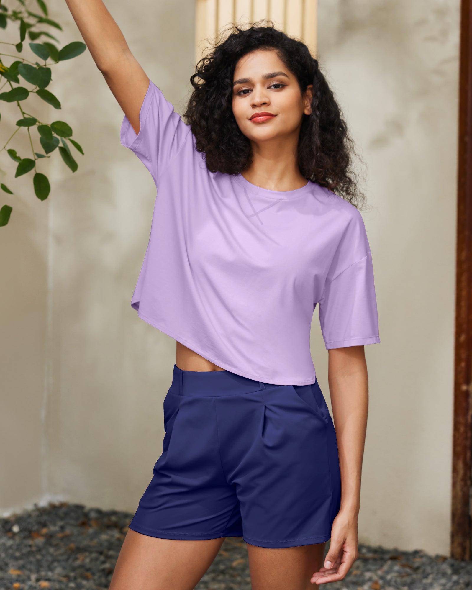 G4Free - G4Free UPF 50+ Quick Dry Boxy Crop Tee -GF25K466AA-S-GF25K466AB-M-GF25K466AC-L-GF25K466AD-XL-GF25K466AE-XXL