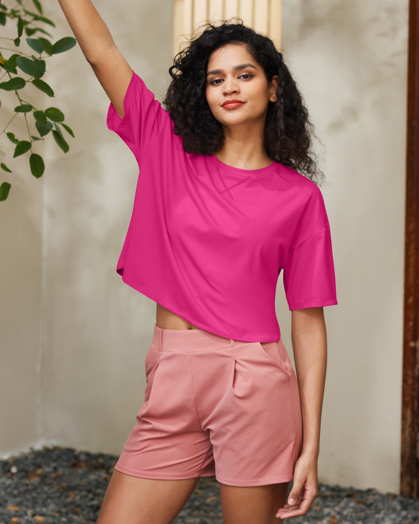 G4Free - G4Free UPF 50+ Quick Dry Boxy Crop Tee -GF25K466AA-S-GF25K466AB-M-GF25K466AC-L-GF25K466AD-XL-GF25K466AE-XXL