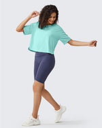 G4Free - G4Free UPF 50+ Quick Dry Boxy Crop Tee -GF25K466AA-S-GF25K466AB-M-GF25K466AC-L-GF25K466AD-XL-GF25K466AE-XXL