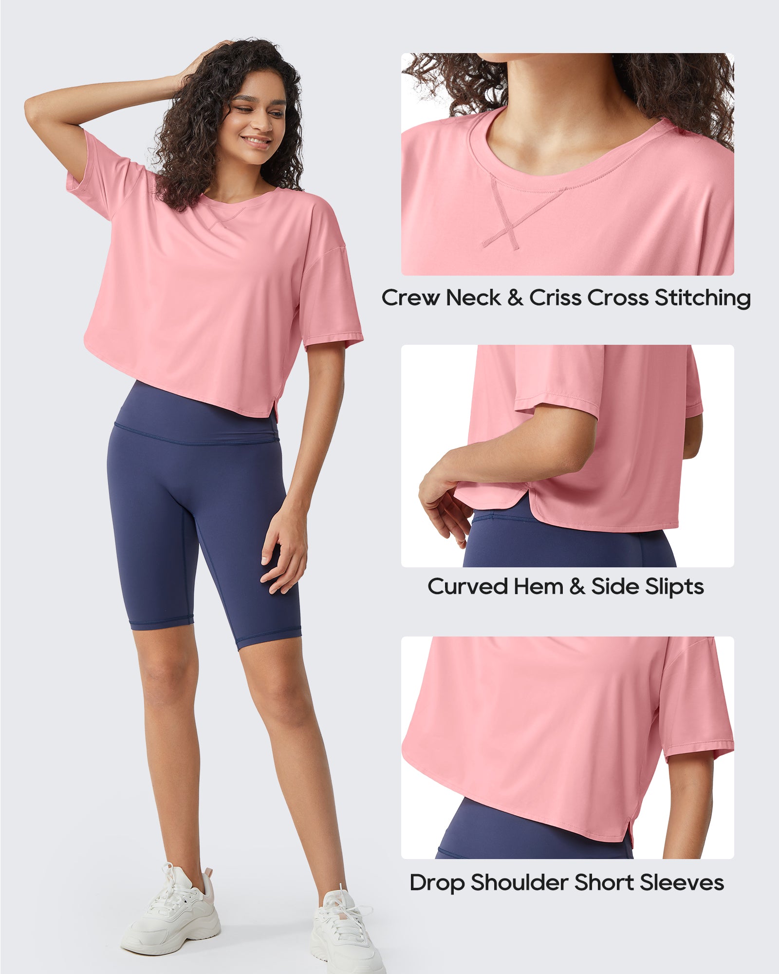 G4Free - G4Free UPF 50+ Quick Dry Boxy Crop Tee -GF25K466AA-S-GF25K466AB-M-GF25K466AC-L-GF25K466AD-XL-GF25K466AE-XXL