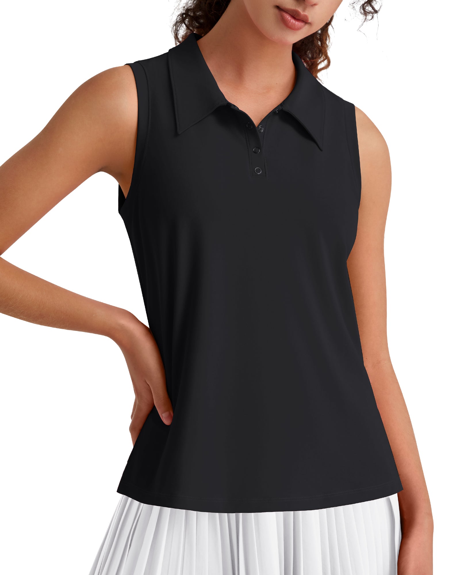 G4Free - G4Free UPF 50+ Sleeveless Golf Polo with Side Slit – Quick Dry -GF26L973A001A-S-GF26L973A001B-M-GF26L973A001C-L-GF26L973A001D-XL-GF26L973A001E-XXL