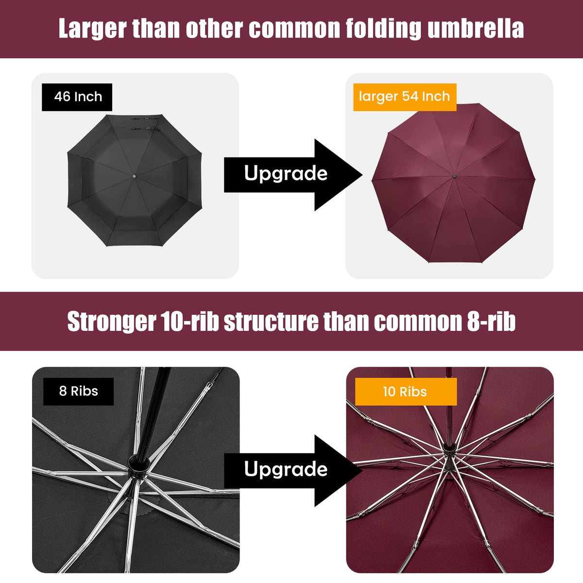 G4Free - G4Free UPF 50+ UV Protection 54 Inch Large Reverse Travel Umbrella -NT21A010B-NT21A010A-NT21A010C-NT21A010D-NT22A170A