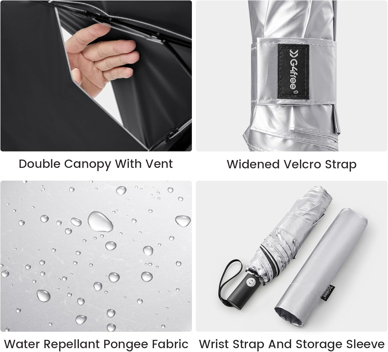 G4Free - G4Free Ultralight UPF 50+ UV Double Canopy Slim Small Portable Automatic -TN24A427C-TN24A427A-TN24A427B