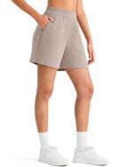 G4Free - G4Free Waffle Knit 4'' High Waisted Shorts with Pockets -GF26E958A001A-S-GF26E958A001B-M-GF26E958A001C-L-GF26E958A001D-XL-GF26E958A001E-XXL