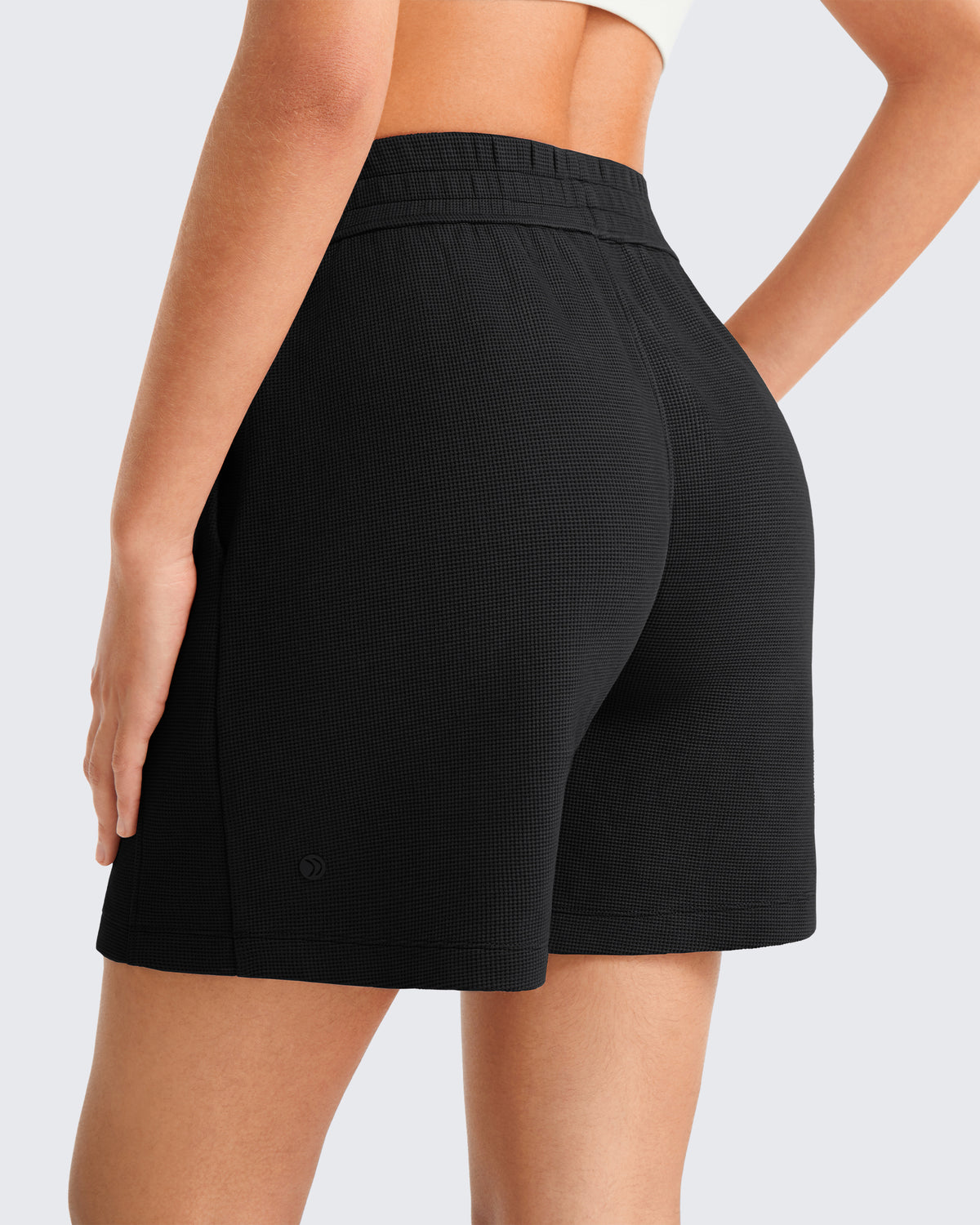 G4Free - G4Free Waffle Knit 4'' High Waisted Shorts with Pockets -GF26E958A001A-S-GF26E958A001B-M-GF26E958A001C-L-GF26E958A001D-XL-GF26E958A001E-XXL
